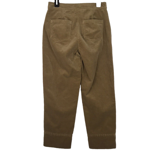 NWT J Crew High Rise Corduroy Pants Straight Leg Trousers Camel Tan Pockets Sz 6 - Picture 3 of 9